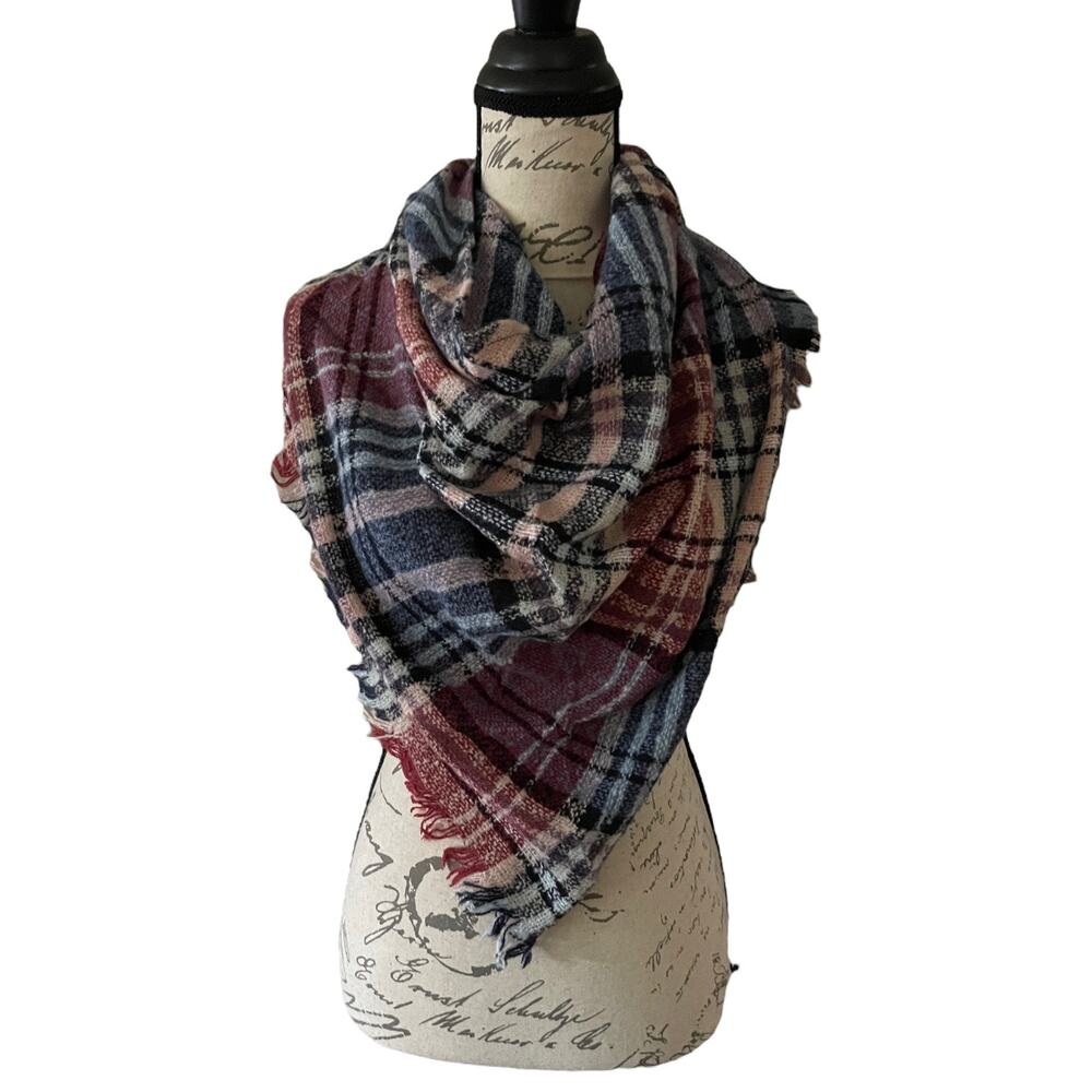Wander Agio Winter Shawl Scarf Wrap Wine Red NEW